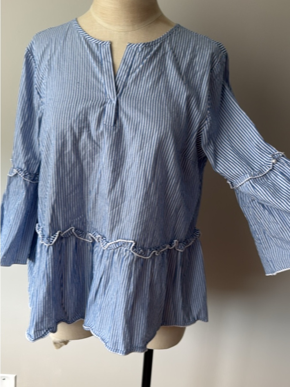 Cotton Striped Peplum Tunic size medium